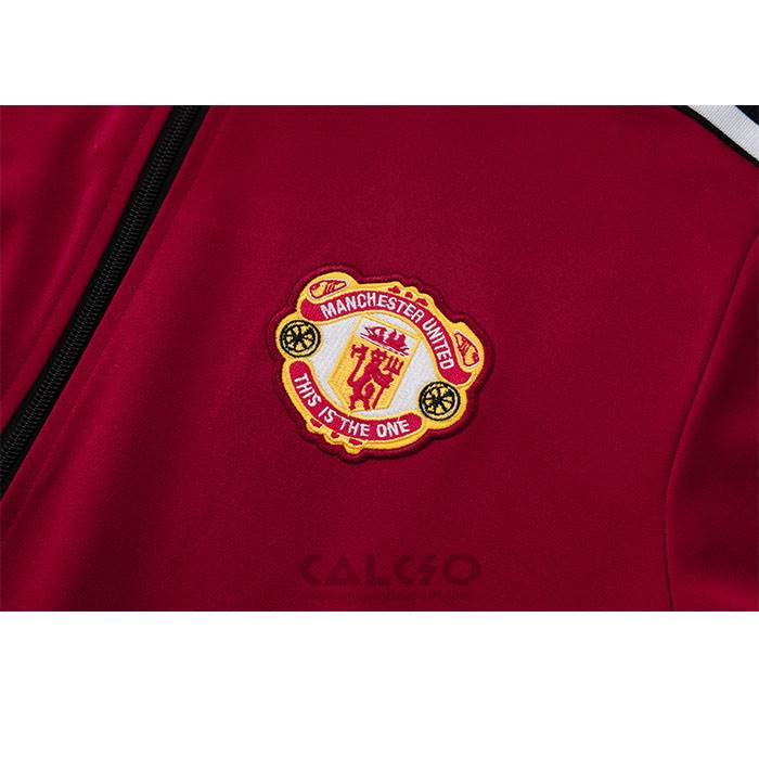 Tuta da Track di Giacca Manchester United Bambino 2024-2025 Rosso Scuro